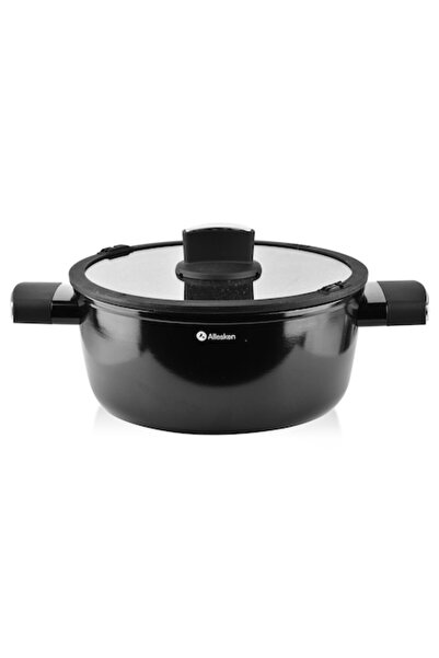 Allesken VALERIAN Non‑Stick Cooking Pot ILAG Ultimate 24x25x10.5 cm 4.1 L with Lid, Black