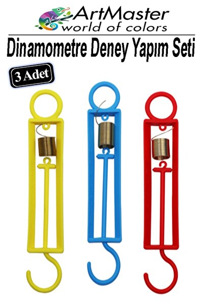 Artmaster Dinamometre Renkli 3 Adet Deney Proje Yapım Seti Deney Malzemesi Okul Sınıf Deney Proje Tasarım İçin