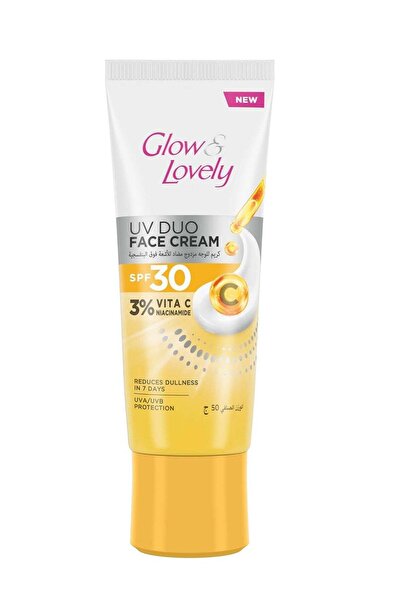 Glow & Lovely كريم الوجه UV Duo، عامل حماية من الشمس 30، مع 3% من فيتامين C والنياسيناميد 50 جرام