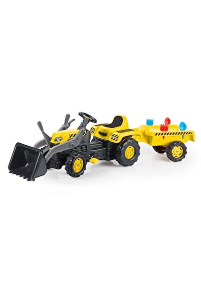 OEM Tractor cu pedale galben cu excavator și remorcă, 171x45x52 cm, 4 accesorii