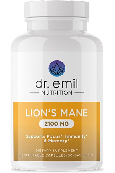 DR. EMIL NUTRITION Lion's Mane 2100 mg Organic Capsules (90 Count) - Focus & Mental Clarity
