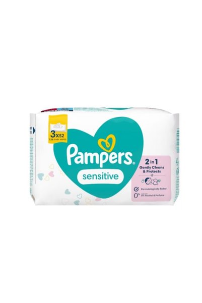 Prima Sensitive Wet Towel Wipes 3 Pack 156 Sheets