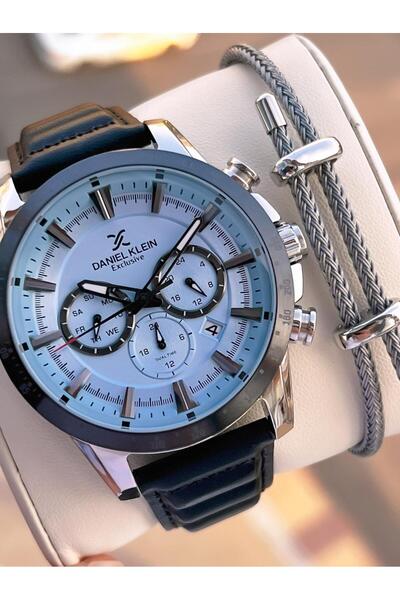 Daniel Klein Leather Cord Inner Dial Functions Active 3 Atm Water Resistant M...