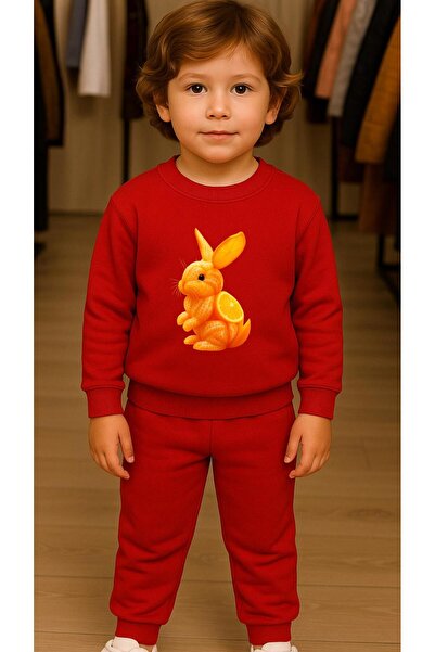 playwear سترة رياضية للأطفال برتقالية اللون على شكل أرنب مطبوع للفتيات والأول...