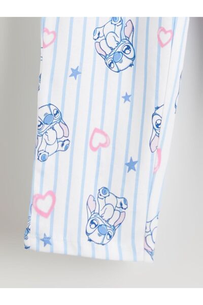 LC Waikiki LCW Kids Beli Lastikli Stitch Baskılı Kız Çocuk Pijama Alt