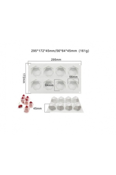 adhoreca Silicone mold for cake, 8 Diamond