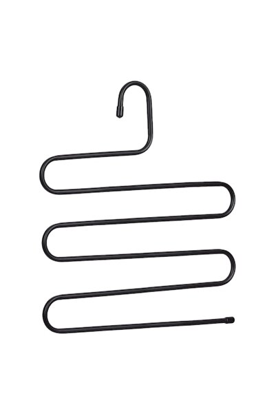 OEM Cuier metalic negru pentru pantaloni, 5 sloturi, 34x35,5 cm