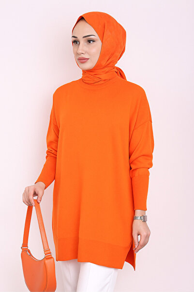 Get Crazy Crew Neck Casual Knitwear Tunic