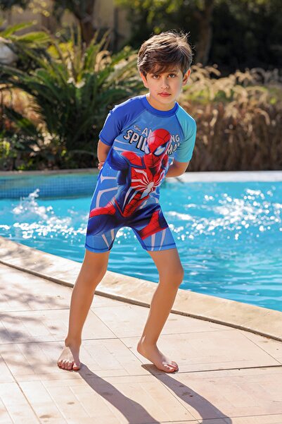 None Boys' one-piece swimsuit with distinctive cartoon graphics and bright summer colors