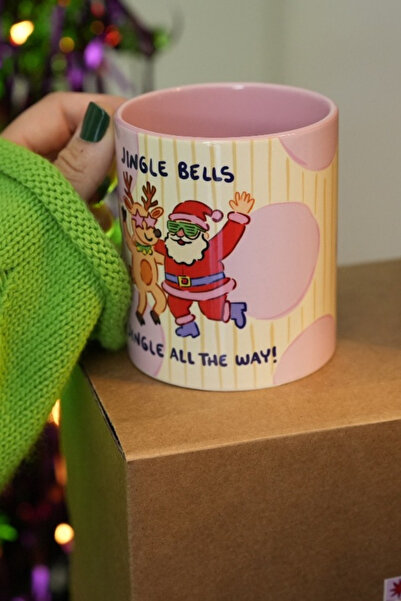 Hello Melody Design “Jingle Bells” Mug - Christmas Themed Original Design Digital Printing Porcelain Mug 9.5X8 cm