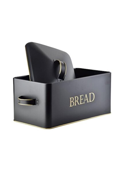 COOKINI Sandy Vintage Bread Box, Metal, Black, 39x18x21 cm