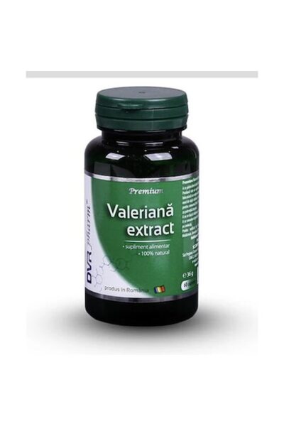 DVR Pharm Extract de valeriană 30 capsule - fără gluten, fără lactoză, pentru...