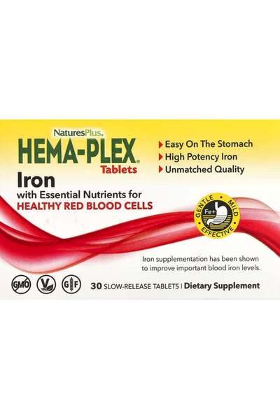 HEMA مكمل غذائي هيما-بليكس من ناتشرز بلس - 30 قرصًا