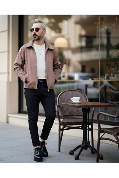 higo Nubuk Süet Relaxed Fit Fermuarlı Erkek Ceket