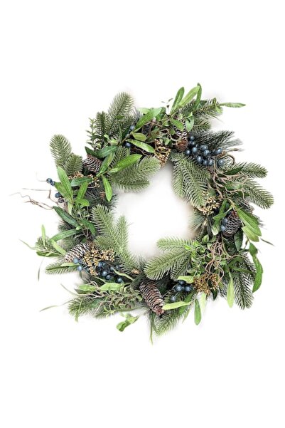 MONDEX Coroană decorativă Viridis, 50 cm, cu conuri de pin, pentru Crăciun