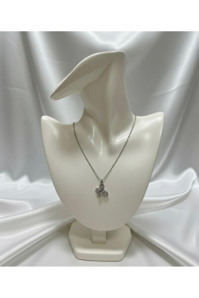 NUR TASARIM ATÖLYESİ Women's Steel Butterfly Zircon Stone Silver Necklace