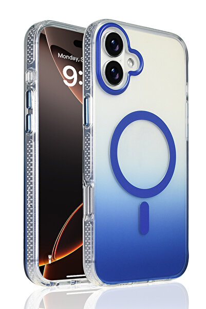 Nezih Case Apple iPhone 16 Uyumlu M-Safe Şarj Özellikli Transparan Renk Geçiş...