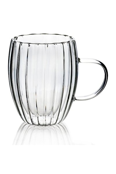 MONDEX Cană PETER, sticlă borosilicată, 300 ml, design modern, transparentă