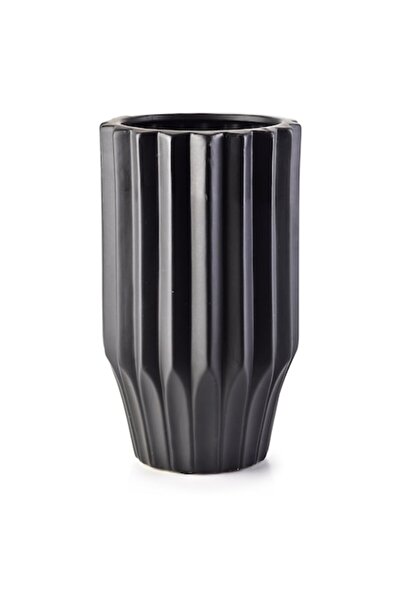 MONDEX Vază, Mondex, Ceramică, 26 cm, Negru