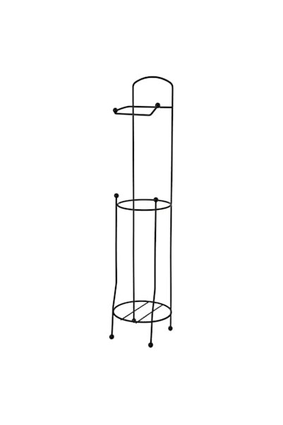 Bathlab Suport hârtie igienică, Bathlab, metal, negru, 15,7x15,7x66 cm