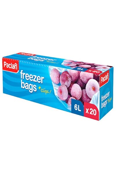 Paclan Freezer Bags with Clip 6L, 20 Pieces per Box