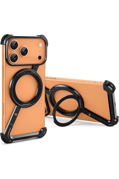 Margoun جراب iPhone 17 Pro Max - حامل دوار 360 درجة، مصد بدون إطار من الألومن...