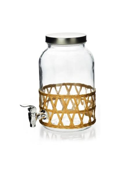 MONDEX Modern glass jar for kitchen with tap, 3.5 L
