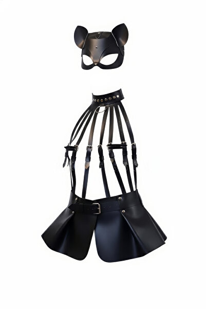 Angels Passion Red Leather Skirt Laser Cut Leather Skirt