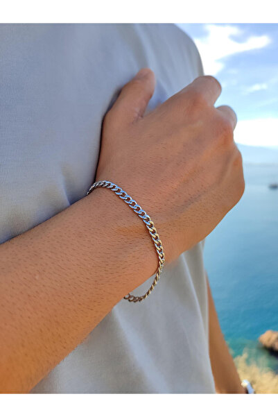 Takı Dükkanı Gourmet Stainless Steel Men Women Bracelet Chain Lover Gift H081B-2