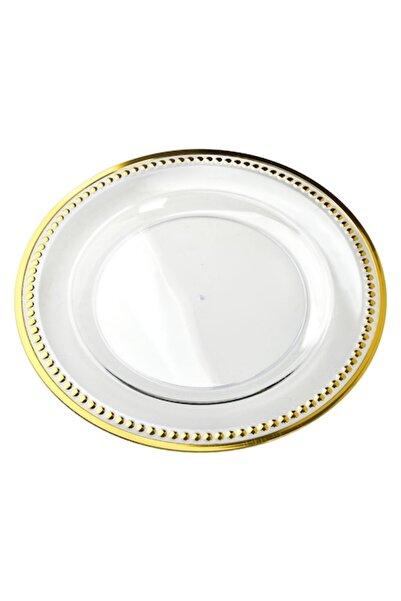 MONDEX Blanche Clear Decorative Plate, Transparent, 33 x 1.5 cm
