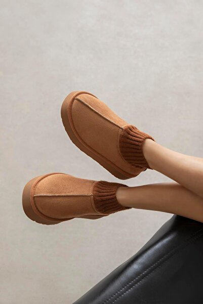 STRASWANS Yuki Women's Knitwear Detailed House Slippers Brown