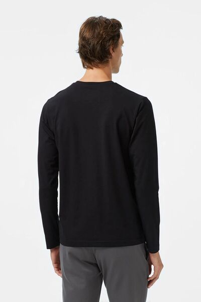 Nautica Ανδρικό μαύρο μακρυμάνικο μπλουζάκι κλασικής εφαρμογής