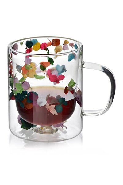 MONDEX Cană PETER FLOWERS 300ml (8.5x12.5x10 cm) cu flori uscate, izolație te...