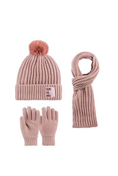 MİNİKO KİDS Ki̇tti̇ 28180-01 9-14 Years Old Scarf Beanie Glove Set