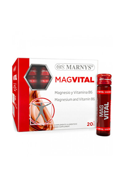 Marnys MagVital 375 mg Magnesium + Vitamin B6 for Muscles, Bones & Nervous System — Vegan — 20 Vials