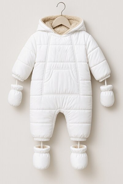 DeKuBaby Özel Tasarım Cepli,Kapüşonlu Tak-Çıkar Patik Ve Eldivenli Bebek-Çocu...