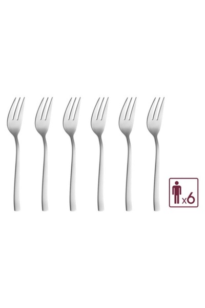 MONDEX Set of 6 Dessert Forks Stainless Steel Silver