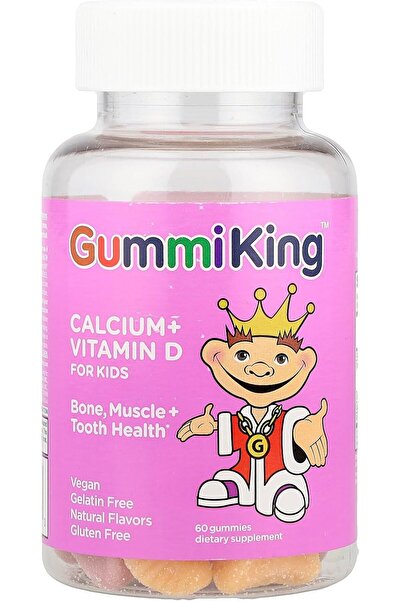 GUMBIES GummiKing Calcium Vitamin D for Kids 60 Gummies