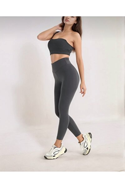 ALKY STORE بنطال ضيق عالي الخصر من الصوف مبطن بالصوف لشتاء يبرز انحناءات الجسم