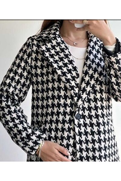 Noa Noa Goose Foot Patterned Single Button Jacket