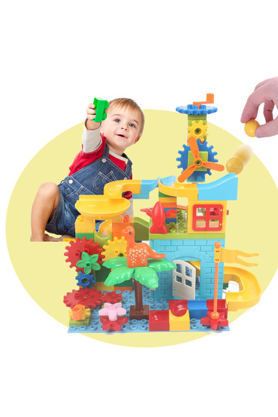 LUDIRO Construction Set, House with Propellers, Interactive Ball Circuit, Din...