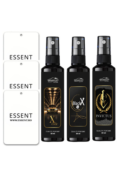 Parfumeria Auto Set of 3 Essent Perfumes + 3 Fir Trees GIFT