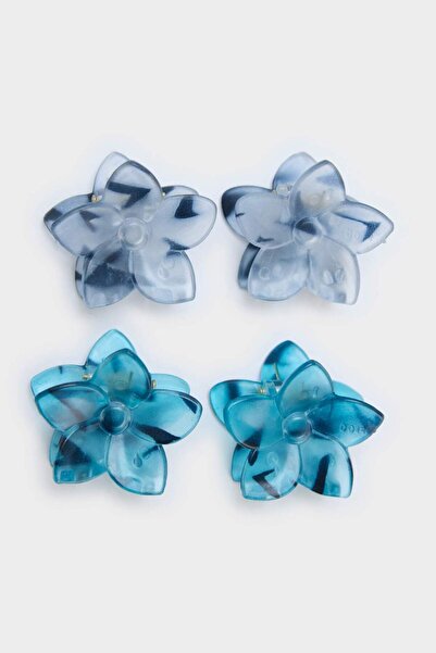 DeFacto Women's 4-Pack Blue Floral Buckle Buckle F8255Axns