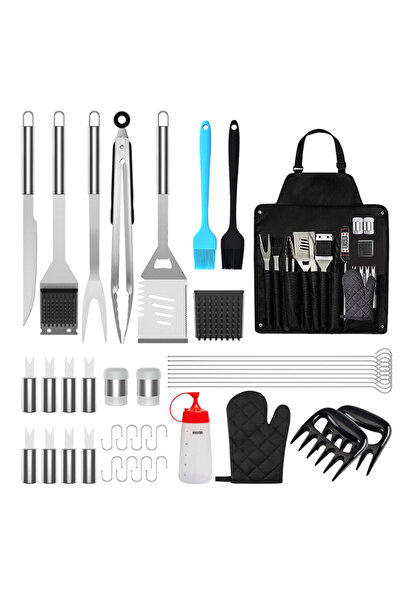 SX New Outdoor Picnic Cooking BBQ Tool Kit Stainless Steel Barbecue Utensils Accessories