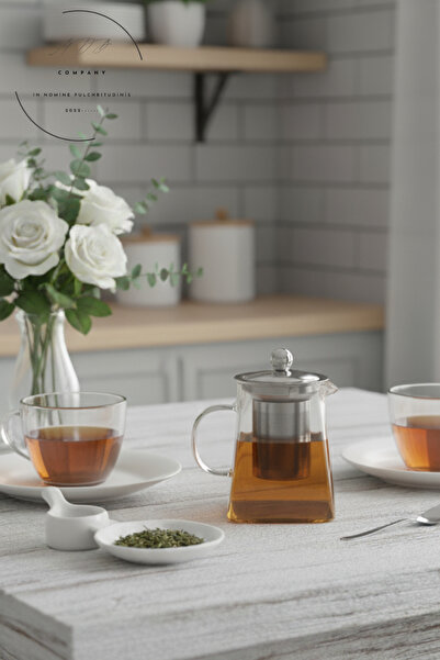 FORSEİ LUCA إبريق شاي زجاجي مقاوم للحرارة سعة 550 مل مصنوع من البوروسيليكات م...