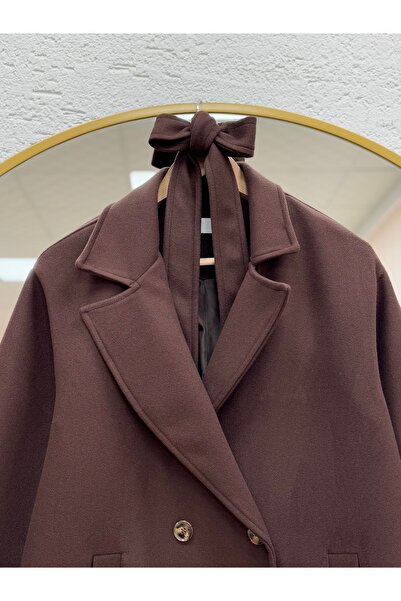 BENAHOLL Efrat Kol Epaulettes Belted Lined Coat-Bn8666 Brown
