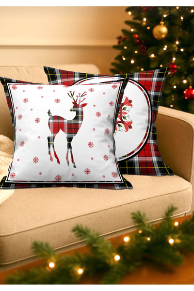 Ardizayn New Year - Velvet Fabric, Balcony, Garden, Kitchen Runner and Set of 2 Throw Pillow Covers