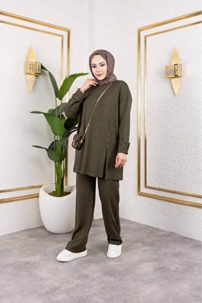 Tebrikler tekstil Women's Hijab Top and Bottom Set Model G3991