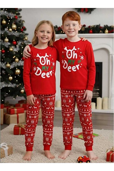 Elidabutik New Year Special Design 100% Cotton Pajamas Set