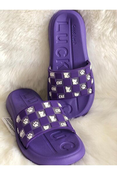 GEZER Summer Women's Cat and Paw Pattern Soft Sole Lightweight Women's Slippers